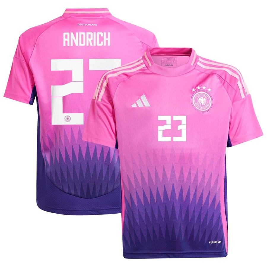 Robert Andrich 23 Germany National Team 2024 Away YOUTH Jersey – Pink