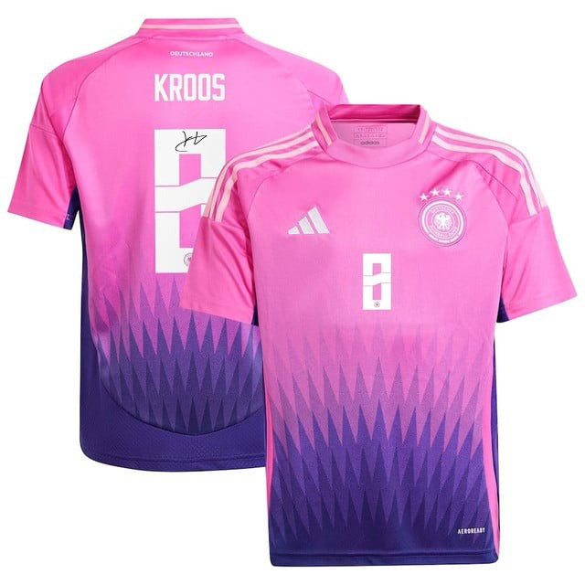 Toni Kroos 8 Signed Germany National Team 2024 Away Jersey Autographed – YOUTH, Pink