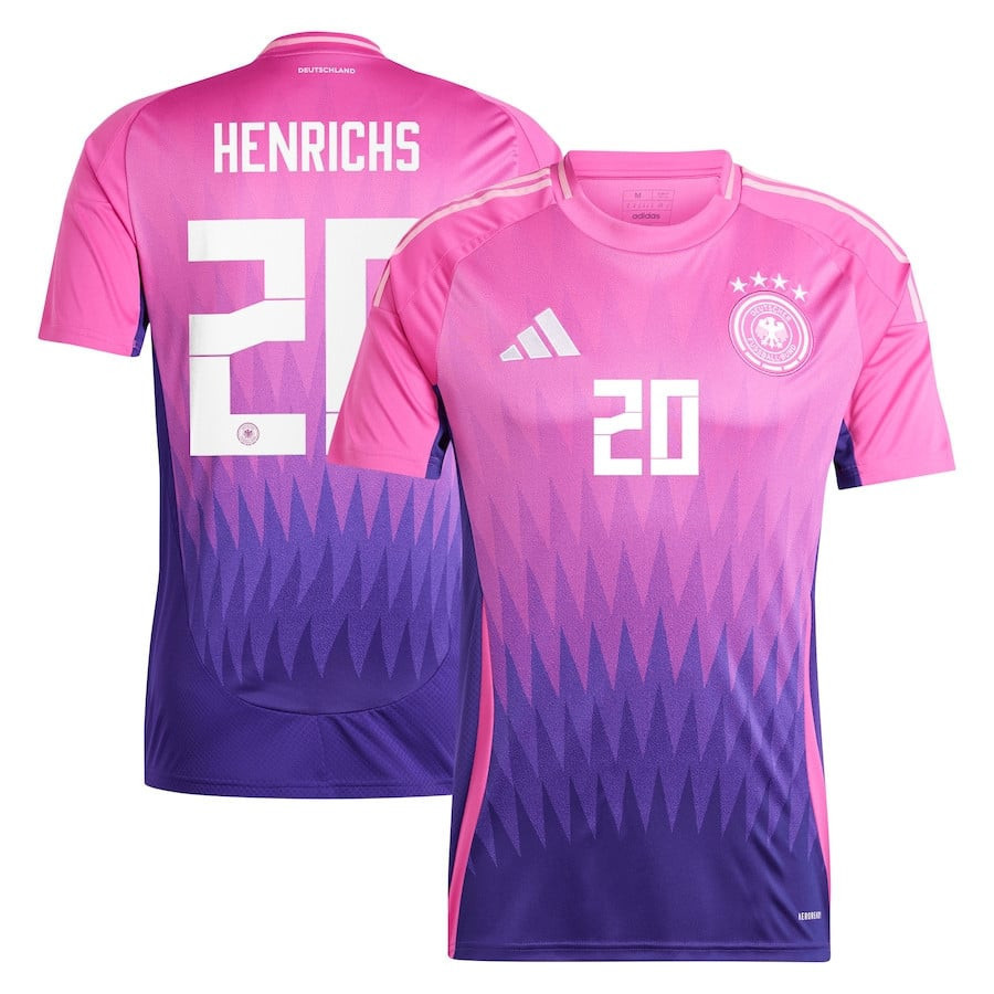 Benjamin Henrichs 20 Germany National Team 2024 Away Men Jersey – Pink