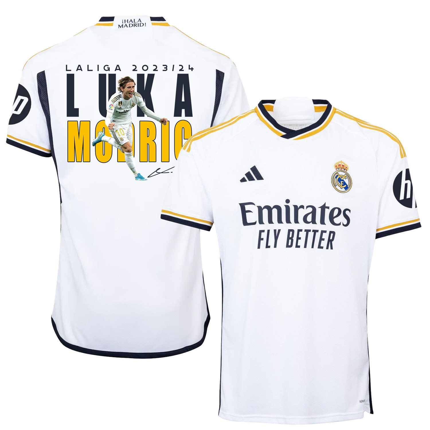 Luka Modric 10 Real Madrid Home Jersey White LaLiga 2023/24 – Signed Design