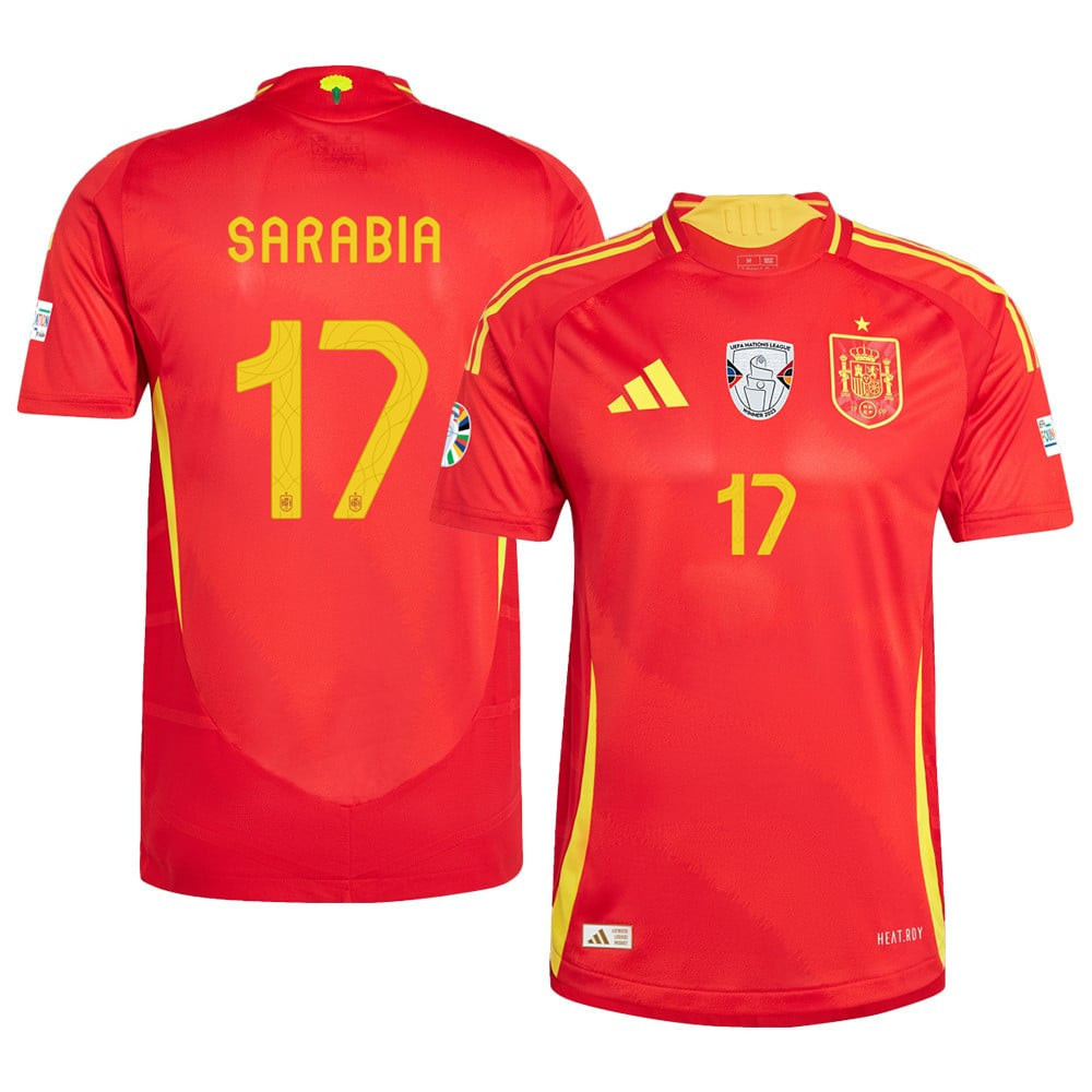 Pablo Sarabia 17 Spain National Team 2024 Home Men Jersey – Scarlet