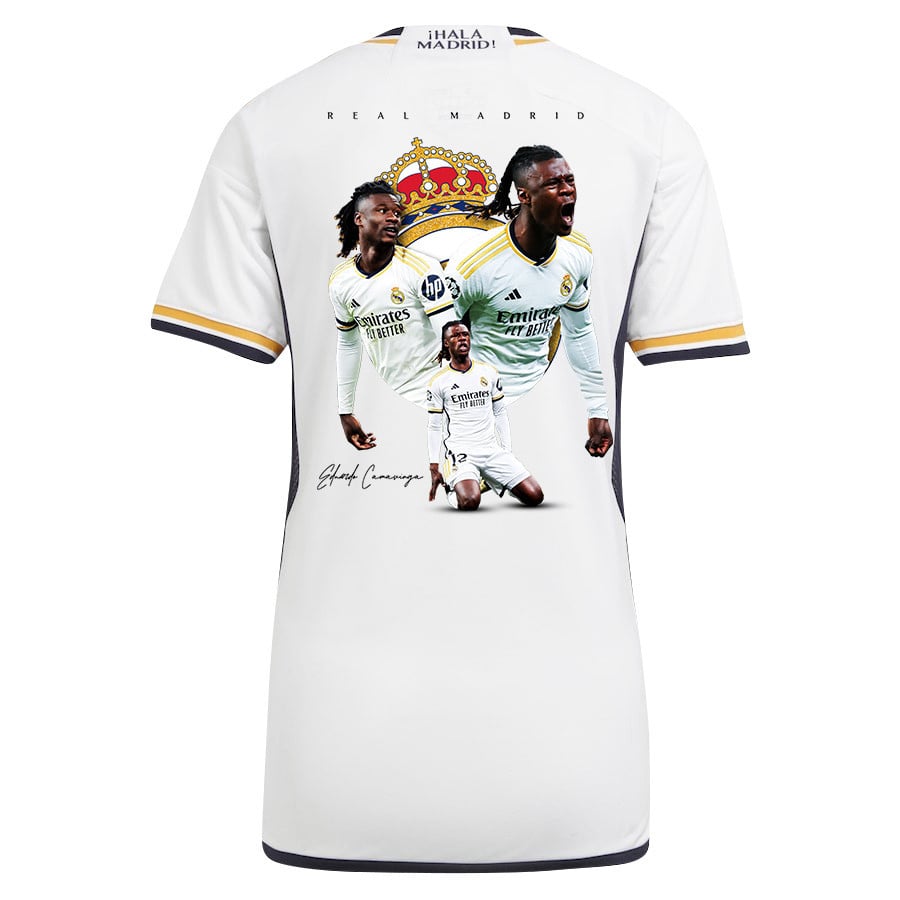 Eduardo Camavinga 12 Real Madrid 2023/24 Women Jersey – Best Moments Idea