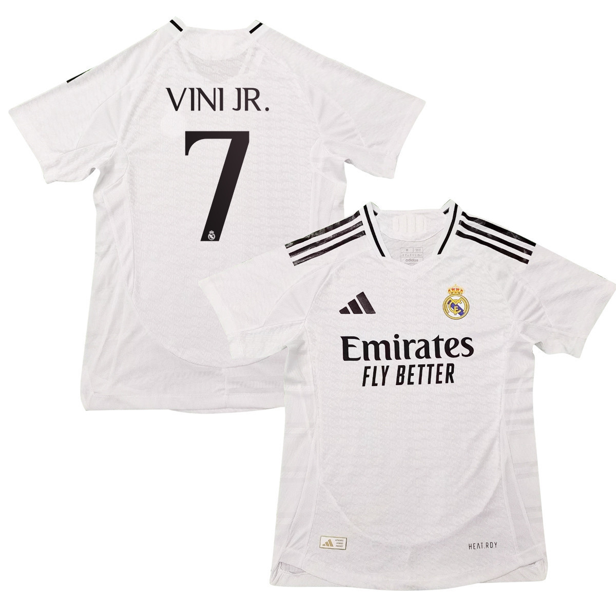 Vinicius Junior 7 Real Madrid 2024/25 Home Jersey – Men, White