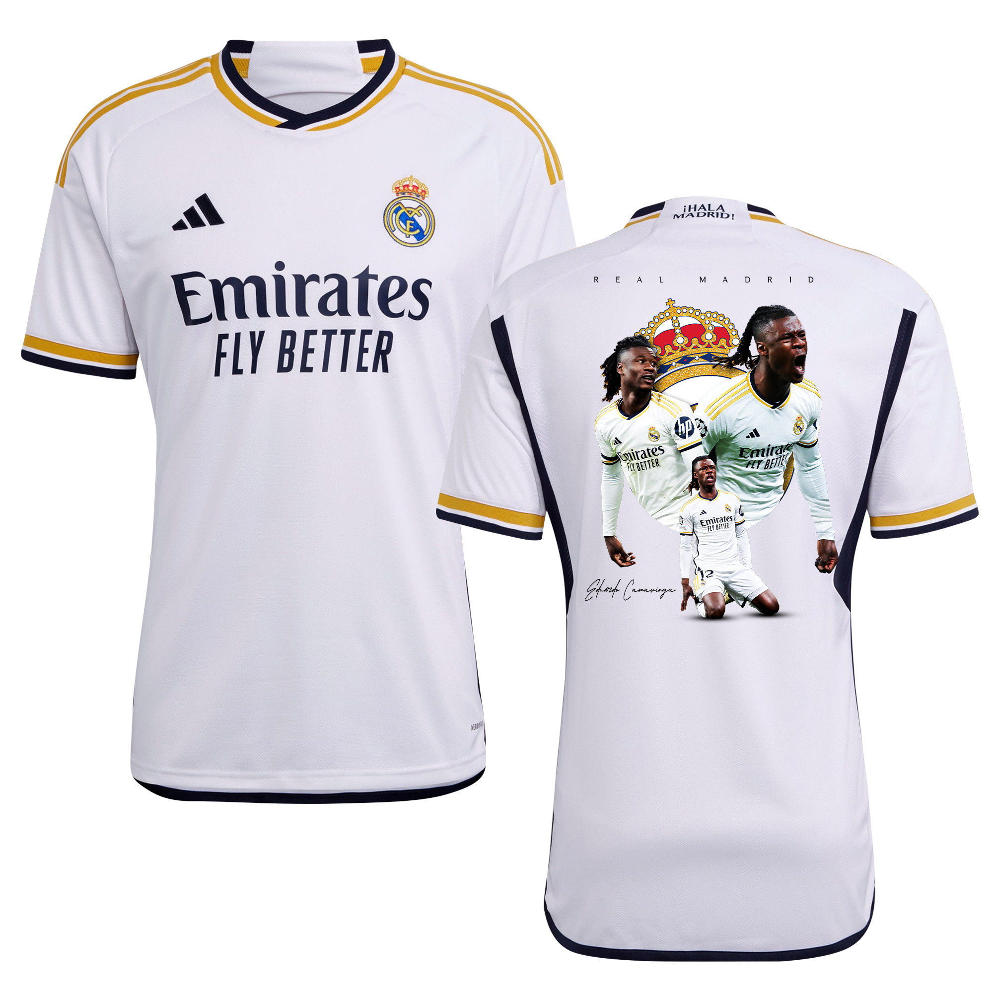 Eduardo Camavinga 12 Real Madrid 2023/24 Men Home Jersey – Best Moments