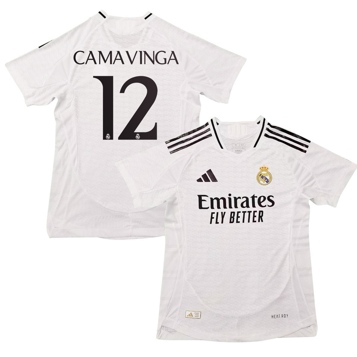 Eduardo Camavinga 12 Real Madrid 2024/25 Home Jersey – Men, White