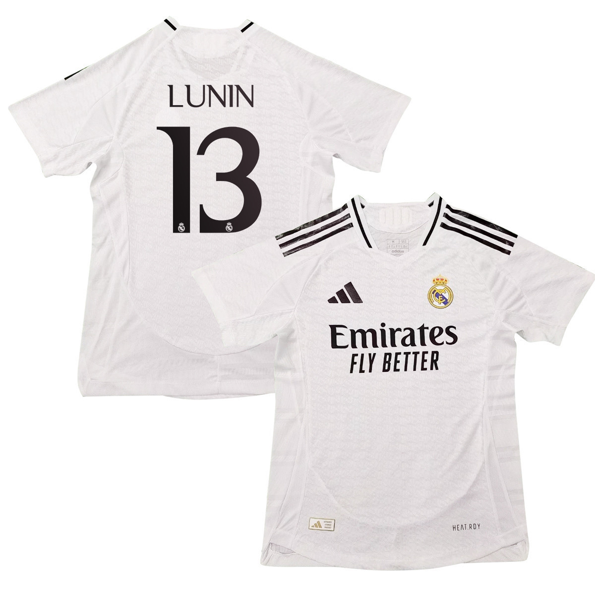 Andriy Lunin 13 Real Madrid 2024/25 Home Jersey – Men, White