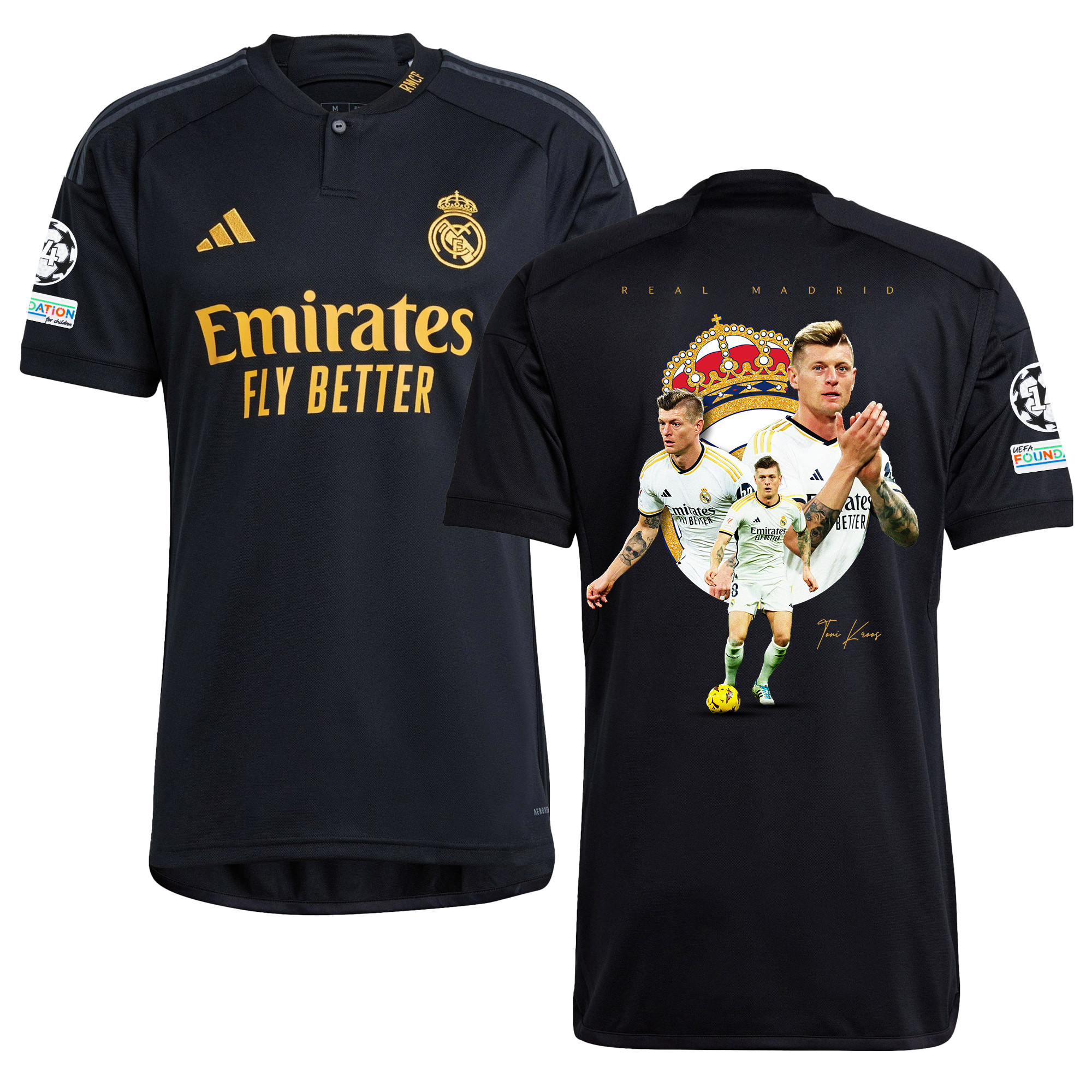 Toni Kroos 8 Real Madrid 2023/24 Men Third Jersey – Best Moments, Black