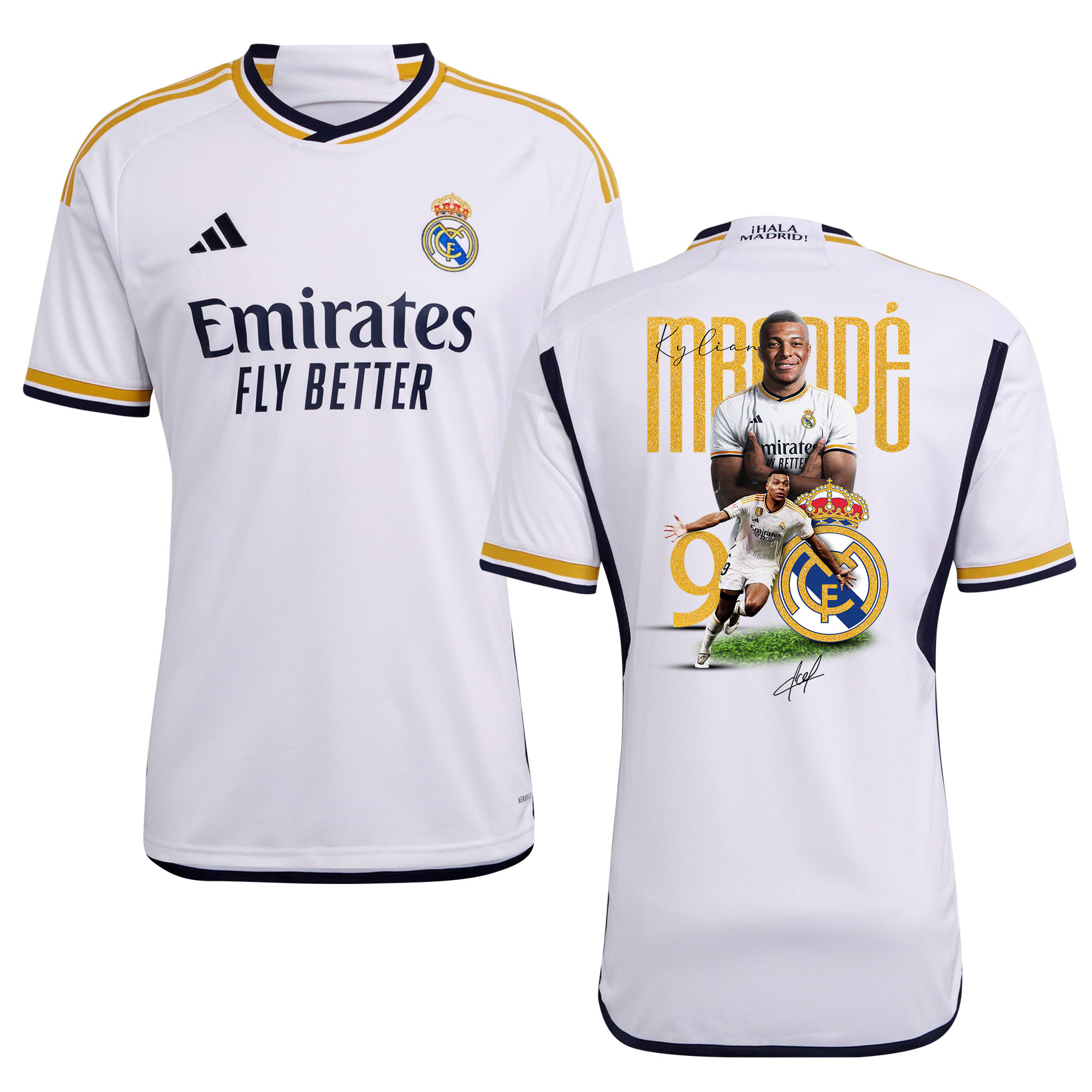 Kylian Mbappe 9 Real Madrid 2023/24 New Star Of Club Home Jersey – Men