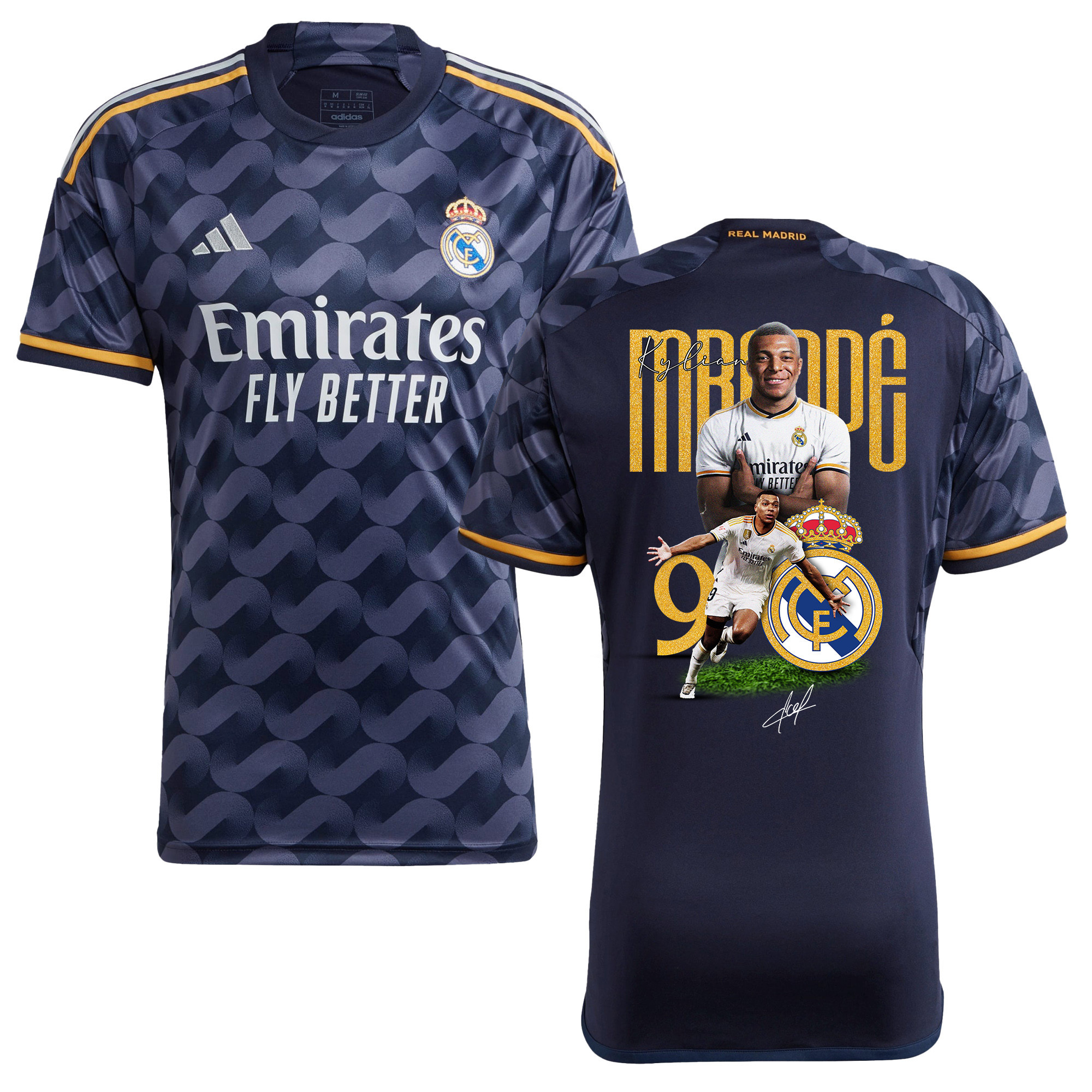 Kylian Mbappe 9 Real Madrid New Star Of Club Away Jersey – Men