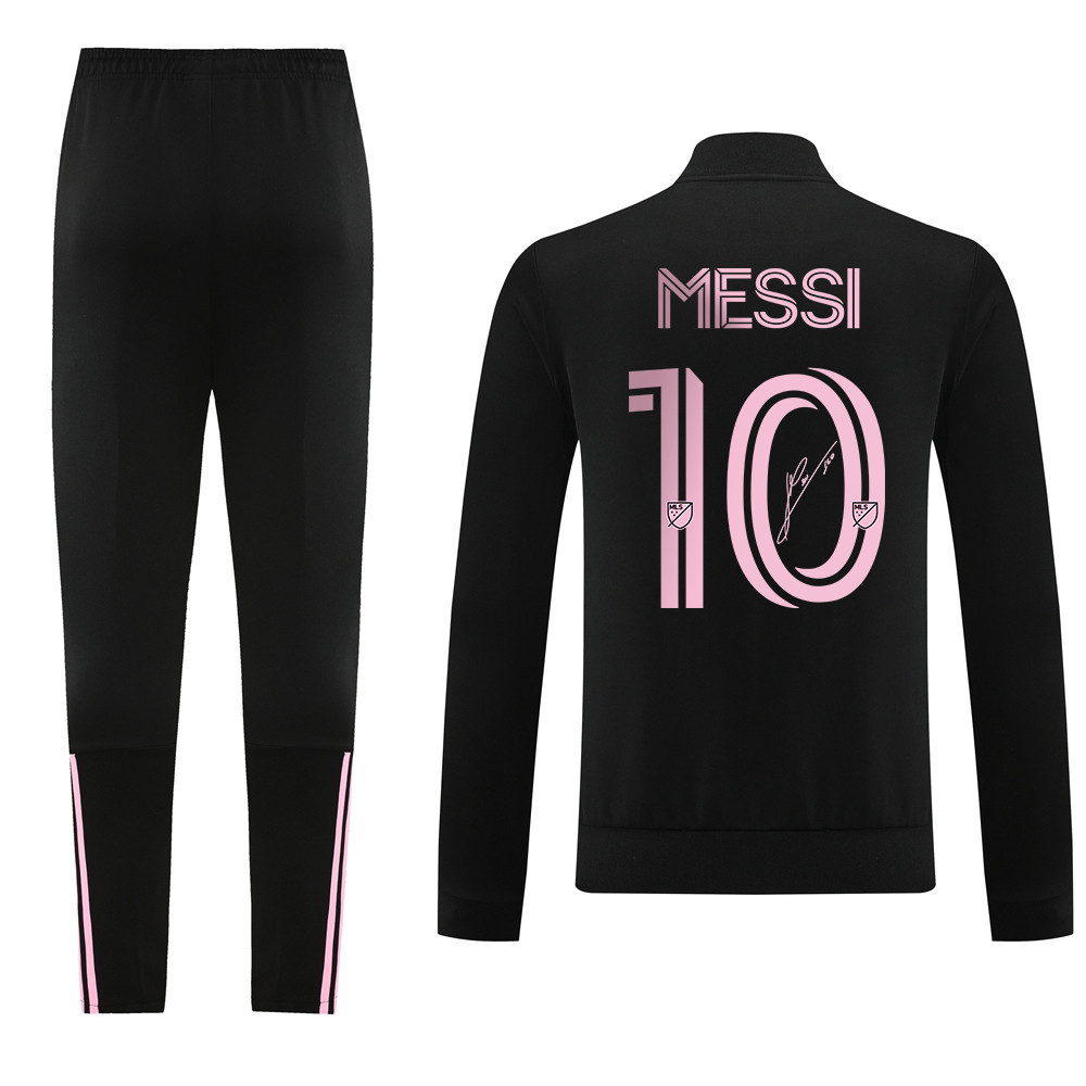 Lionel Messi 10 Singed Inter Miami FC 2023/24 Training Anthem Jacket Tracksuit – Black