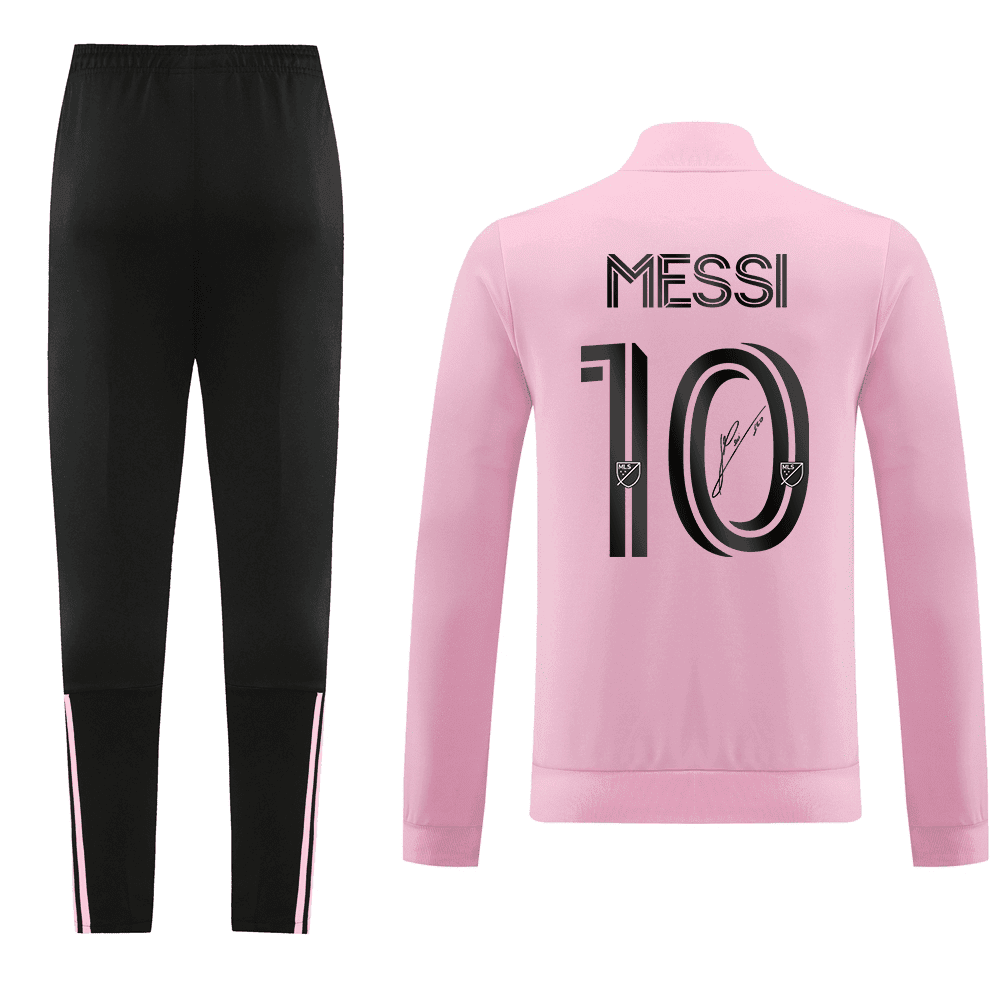 Lionel Messi 10 Singed Inter Miami FC 2023/24 Training Anthem Jacket Tracksuit – Pink