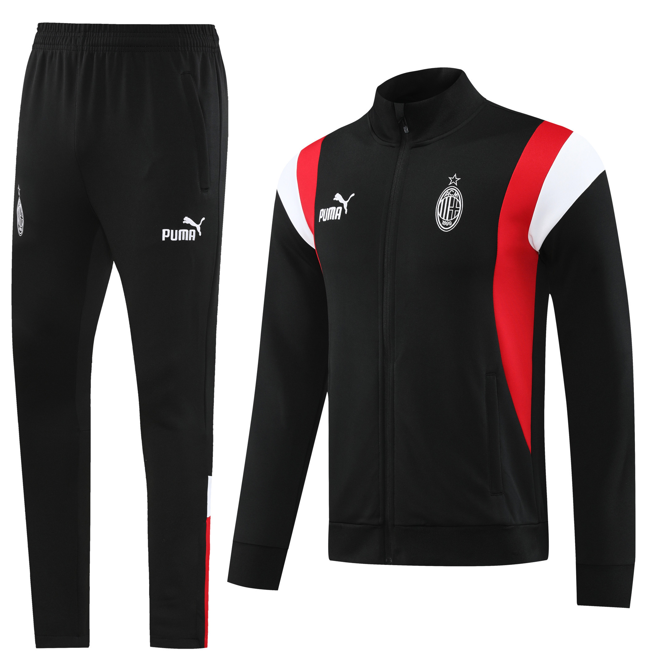 A.C. Milan Football Tracksuit/ Anthem Jacket 23/24 – Black Red White
