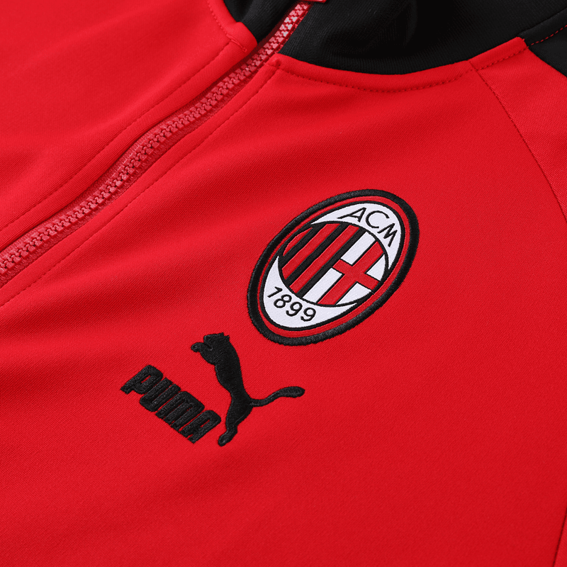A.C Milan Football Tracksuit/ Anthem Jacket 23/24 – Black/Red