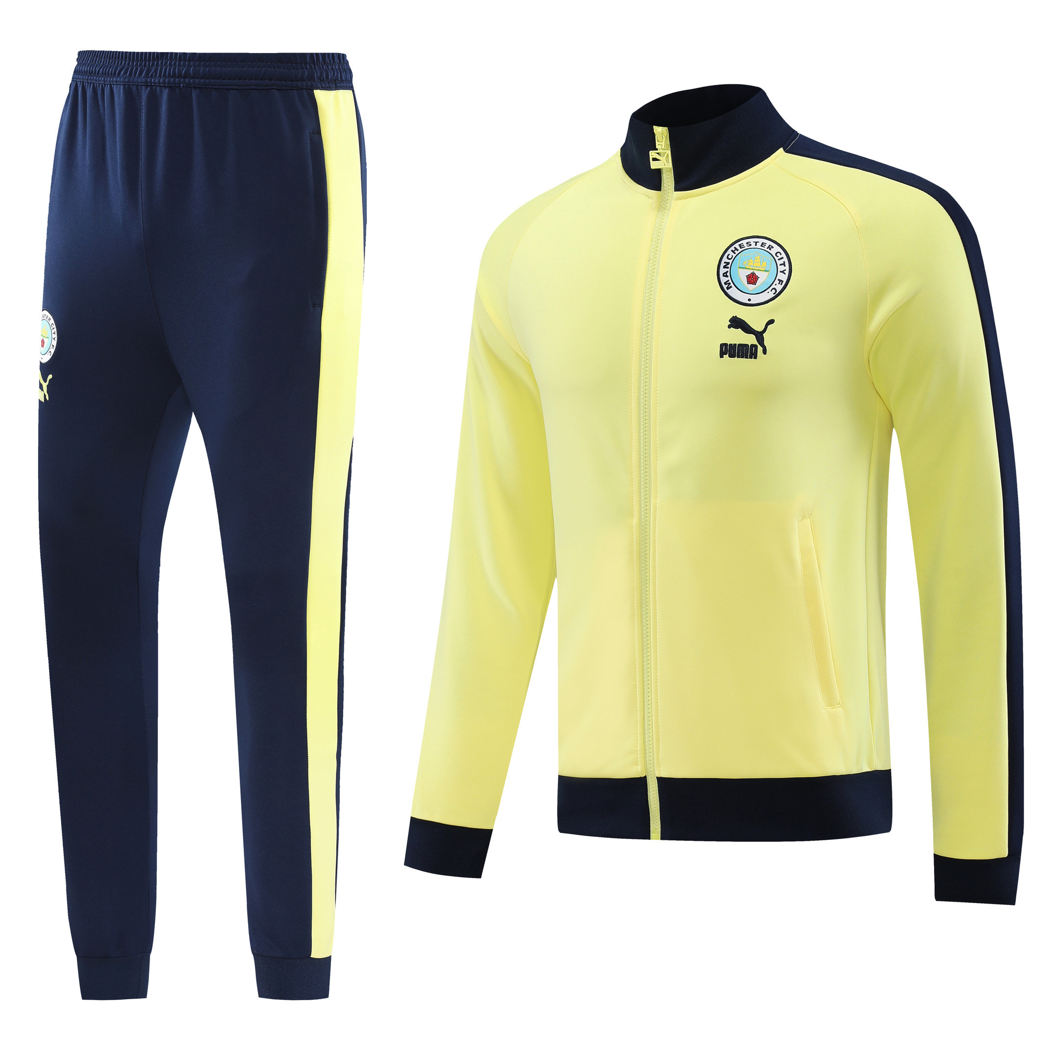 Manchester City Football Tracksuit/ Anthem Jacket 23/24 – Yellow Navy
