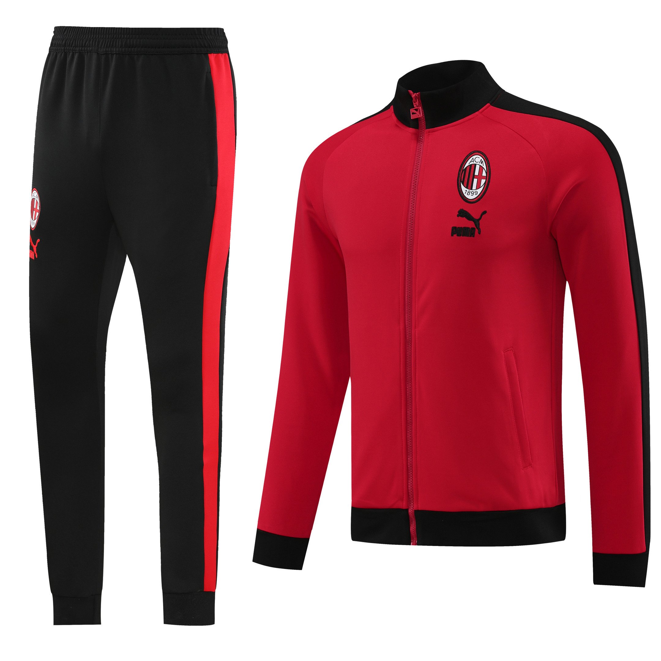 A.C. Milan Football Tracksuit/ Anthem Jacket 23/24 – Red Black