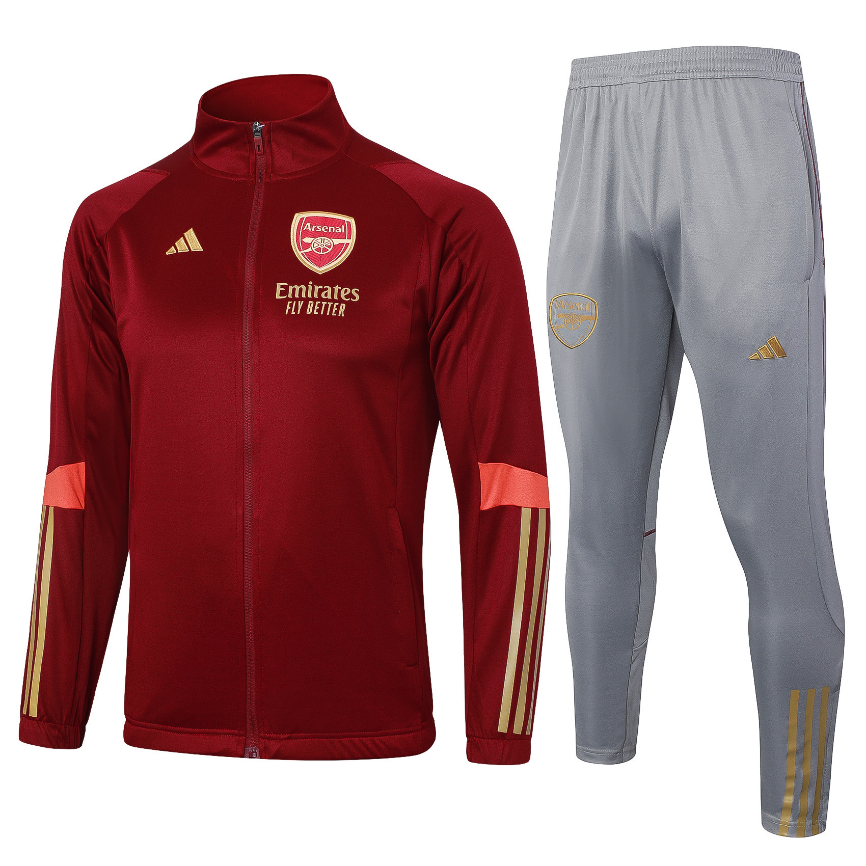 Arsenal Football Tracksuit/ Anthem Jacket 23/24 – Royal Red/Grey