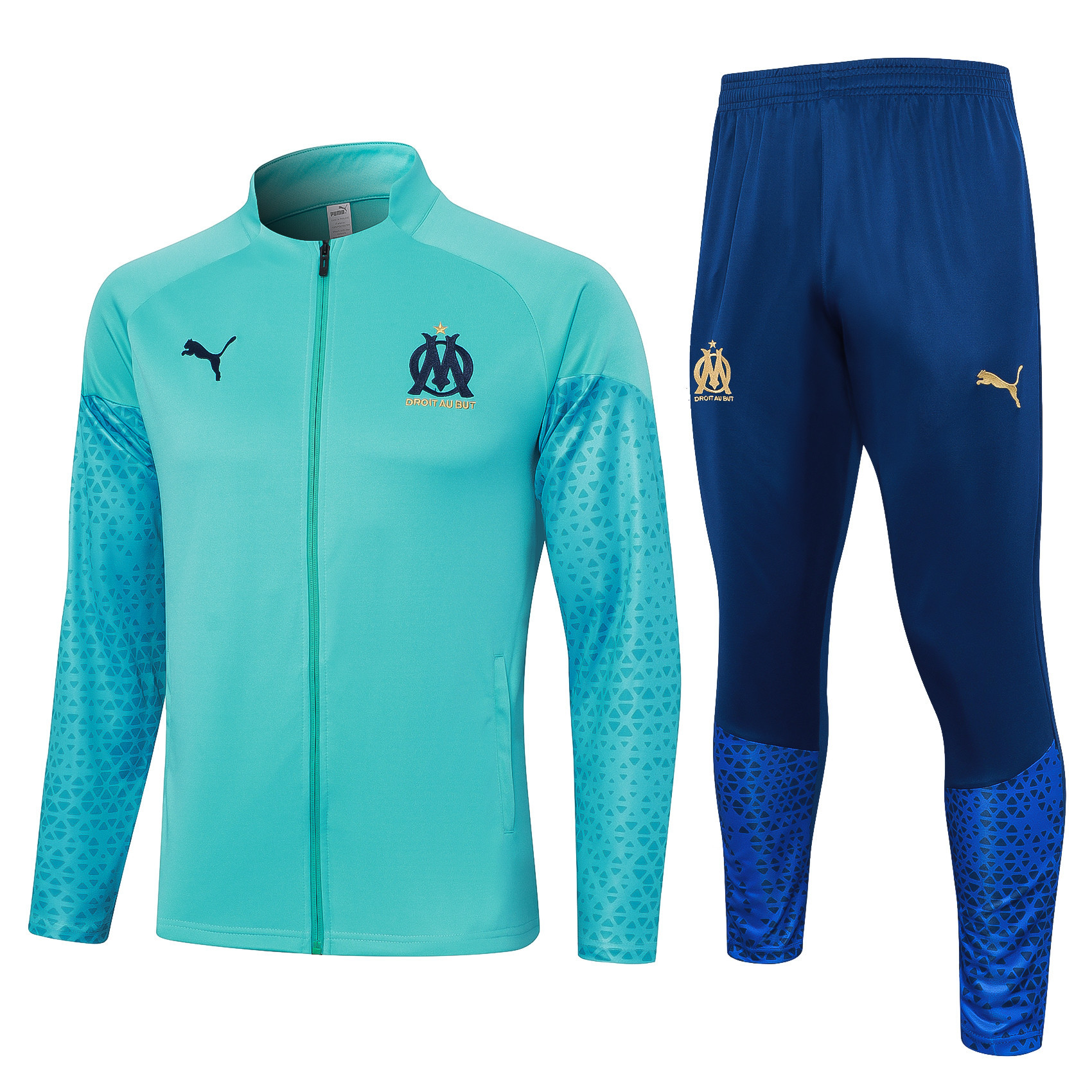 Marseille Football Tracksuit/ Anthem Jacket 23/24 – Aqua/Blue