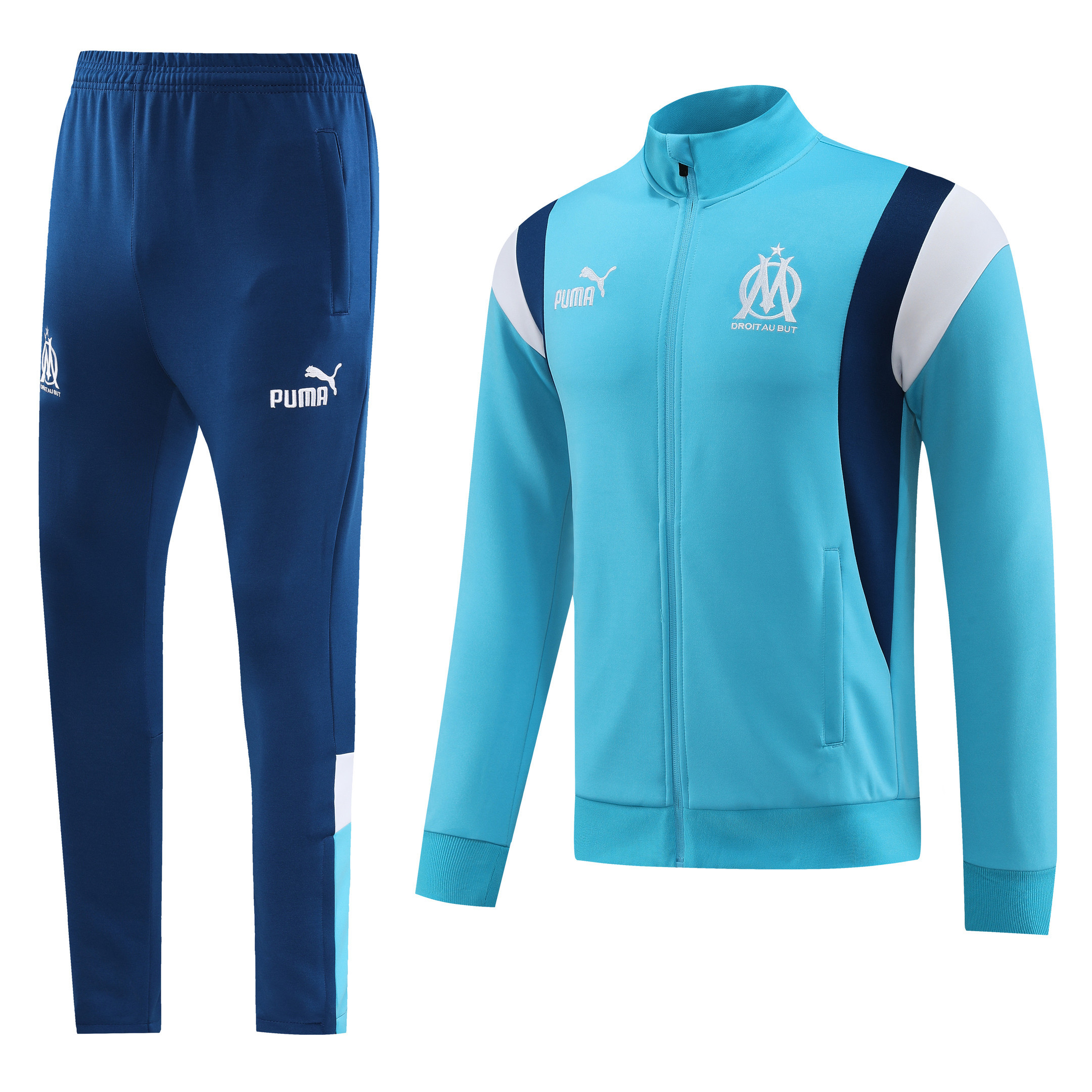 Olympique De Marseille Football Tracksuit/ Anthem Jacket 23/24 – Sky Blue
