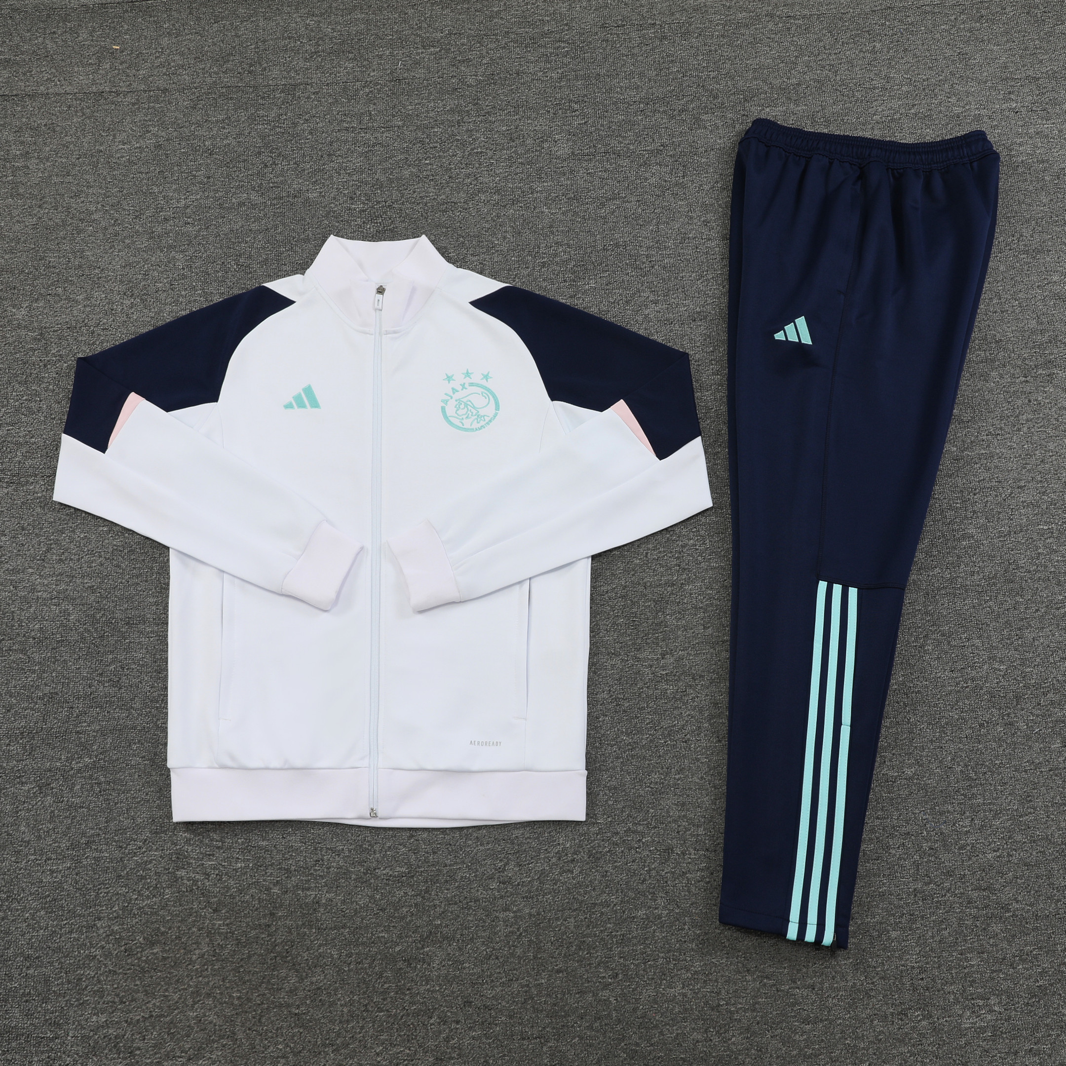 Ajax Amsterdam Football Tracksuit/ Anthem Jacket 23/24 – White/Navy