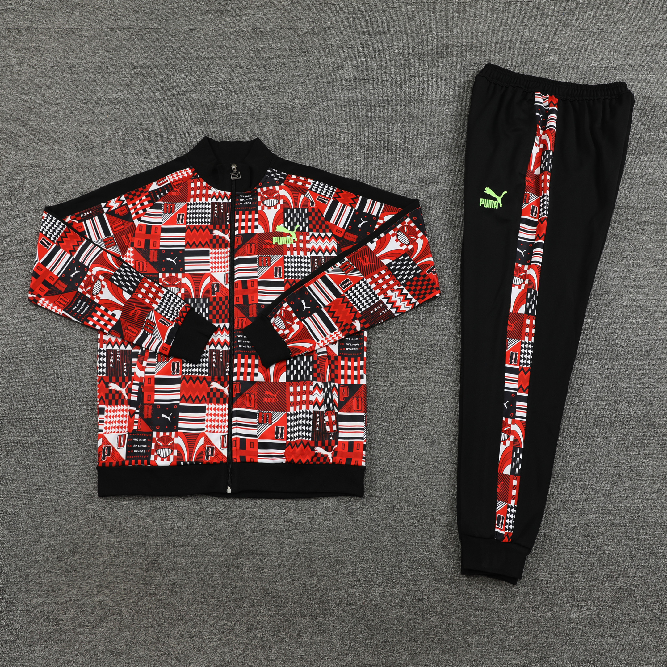 Puma Pattern Football Tracksuit/ Anthem Jacket 23/24 – Black/Red