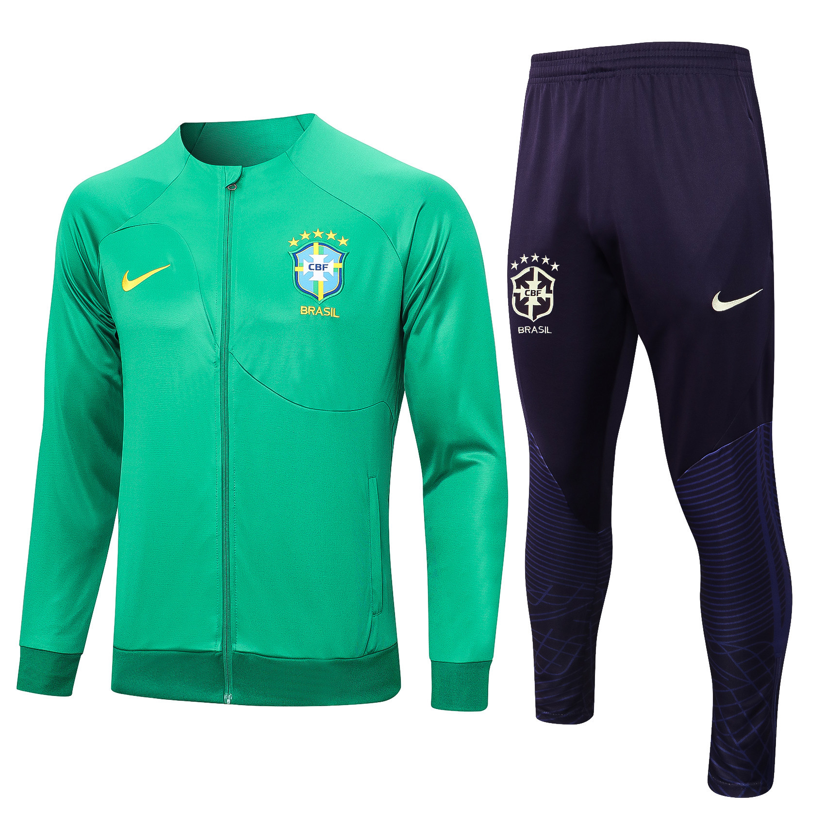 Brazil Football Tracksuit/ Anthem Jacket 23/24 – Green/Purple