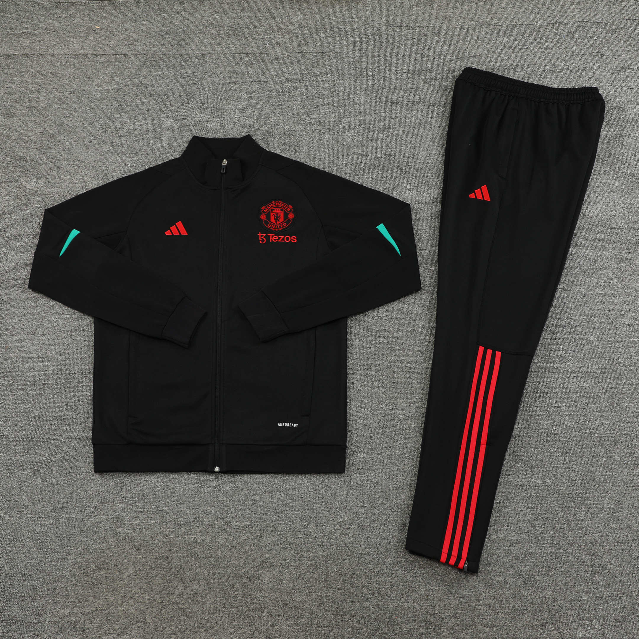 Manchester United Football Tracksuit/ Anthem Jacket 23/24 – Black/Red