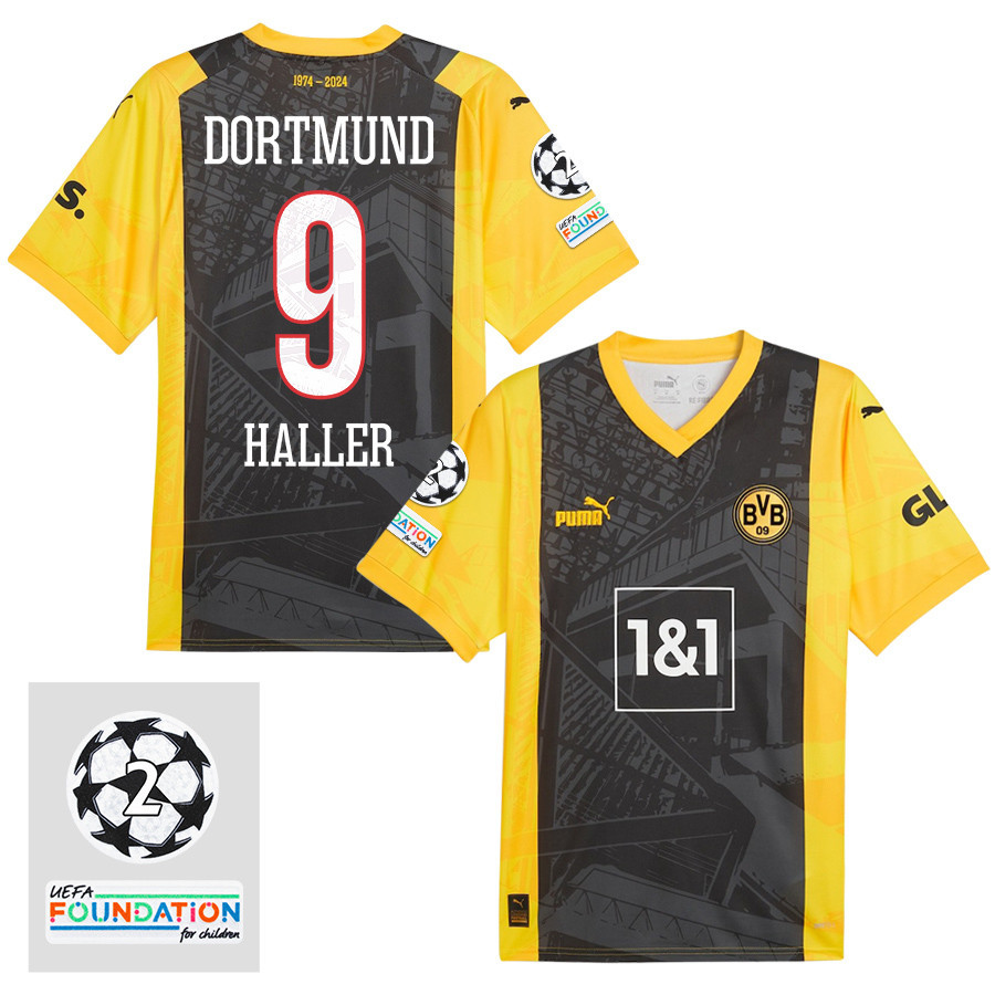 Sbastien Haller 9 Starball 2 Times Champions Borussia Dortmund 2024/25 UEFA Patch Special Edition Jersey – Men