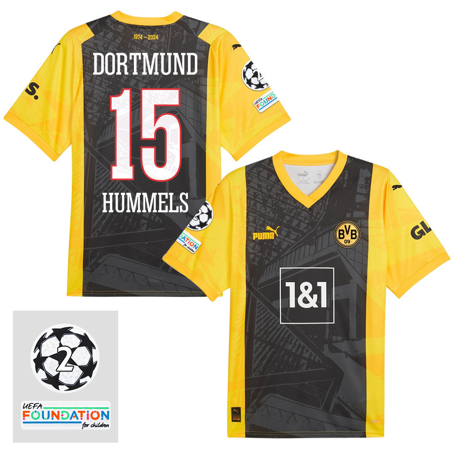 Mats Hummels 15 Starball 2 Times Champions Borussia Dortmund 2024/25 UEFA Patch Special Edition Jersey – Men