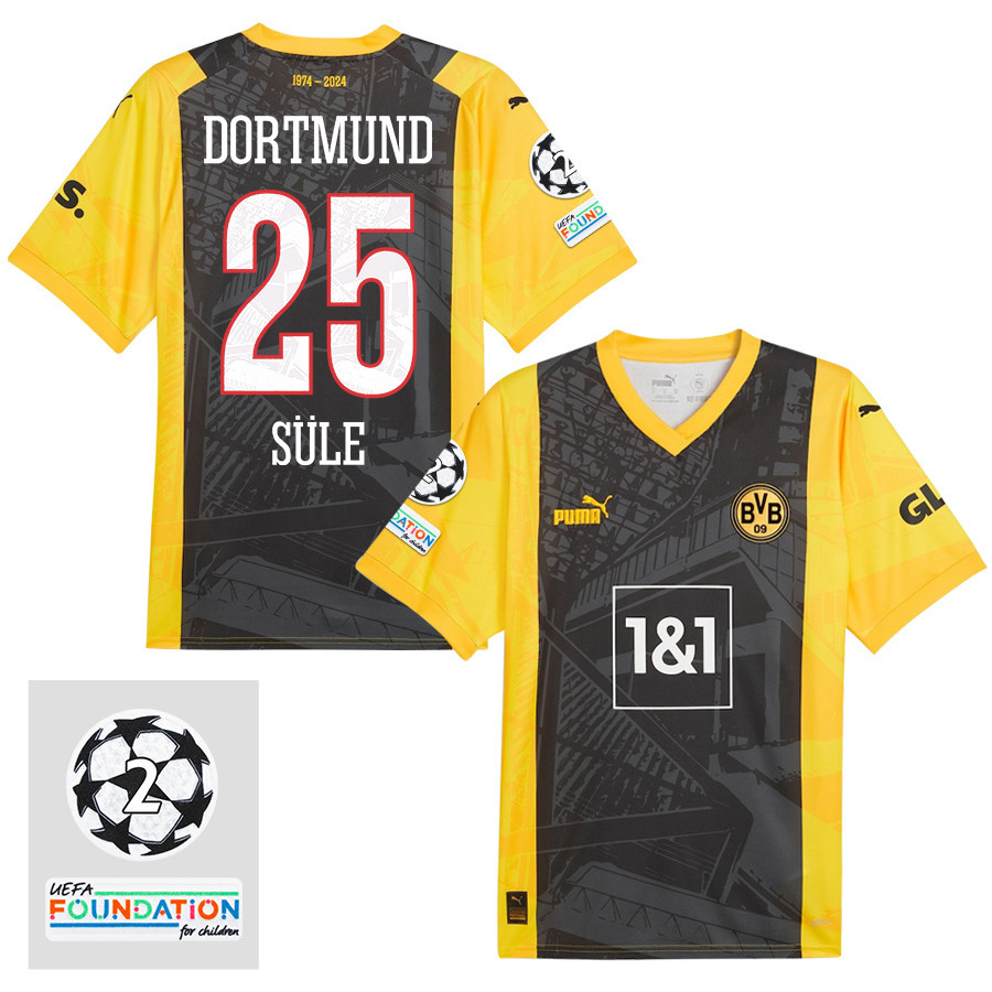 Niklas Sle 25 Starball 2 Times Champions Borussia Dortmund 2024/25 UEFA Patch Special Edition Jersey – Men
