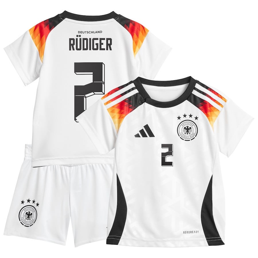 Antonio Rdiger 2 Germany National Team 2024 Home YOUTH Kit Jersey – White