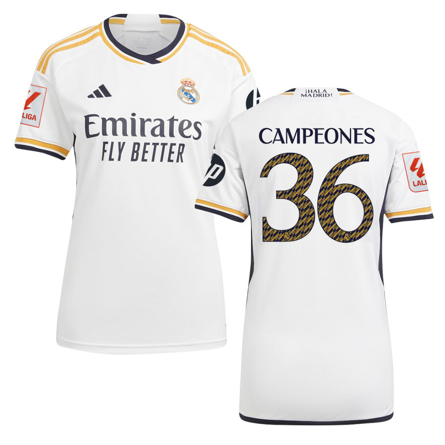 Real Madrid Campeones 36 La Liga Champions Home Jersey 23/24 – Women, White