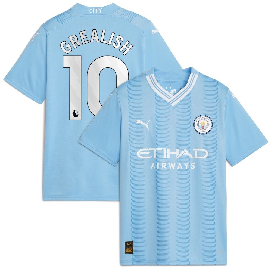 Jack Grealish 10 Manchester City 2023/24 Home Jersey – Sky Blue