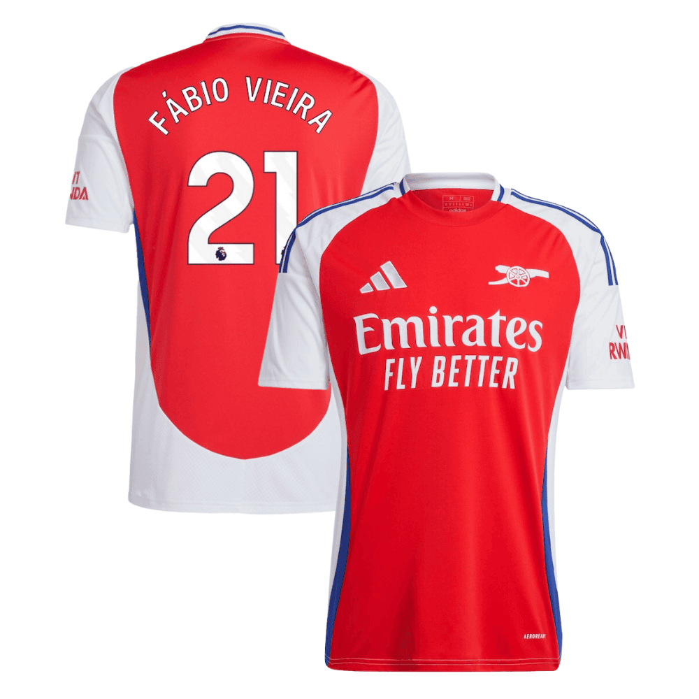 Fbio Vieira 21 Arsenal 2024/25 Home Men Jersey – Red