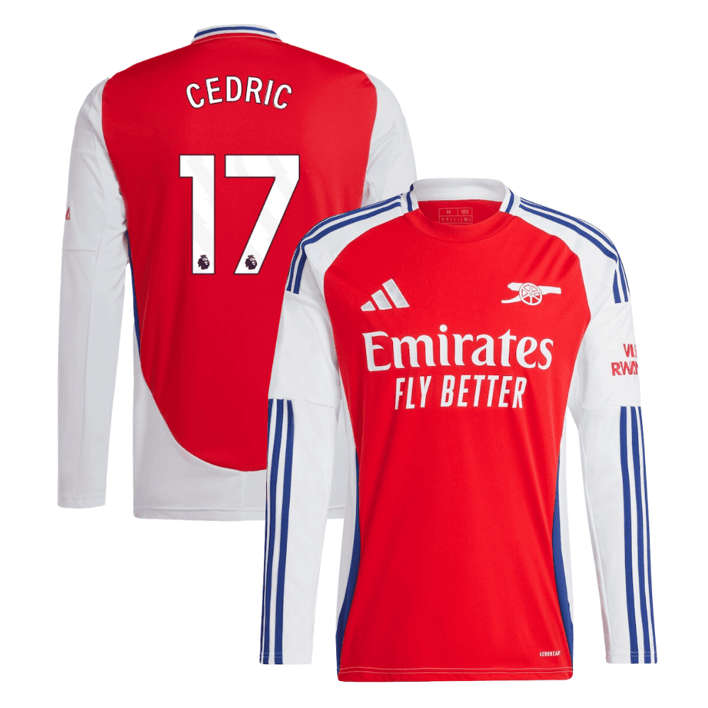 Cedric Soares 17 Arsenal 2024/25 Home Long Sleeve Men Jersey – Red