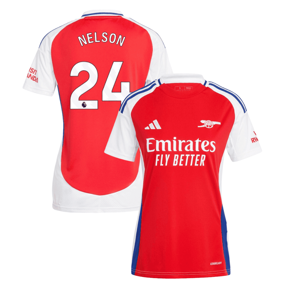 Reiss Nelson 24 Arsenal 2024/25 Home Women Jersey – Red