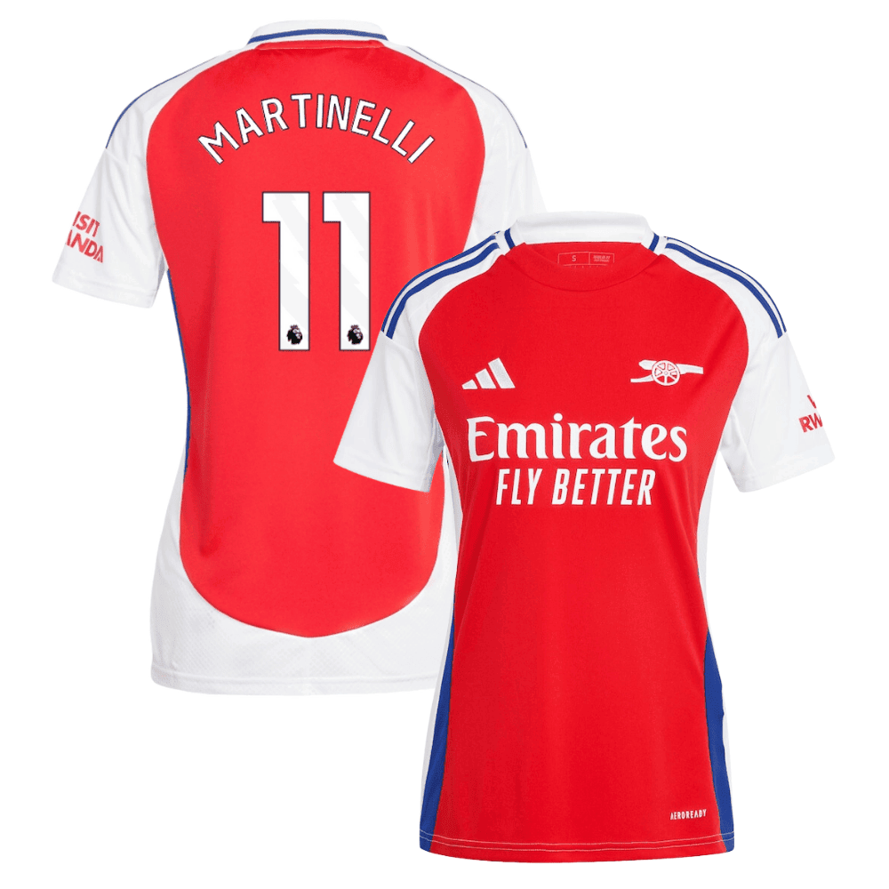 Gabriel Martinelli 11 Arsenal 2024/25 Home Women Jersey – Red