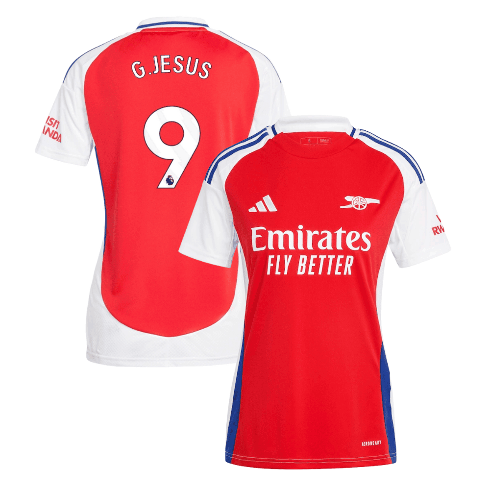 Gabriel Jesus 9 Arsenal 2024/25 Home Women Jersey – Red