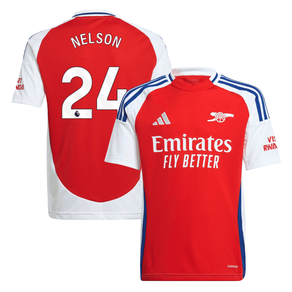 Reiss Nelson 24 Arsenal 2024/25 Home YOUTH Jersey – Red