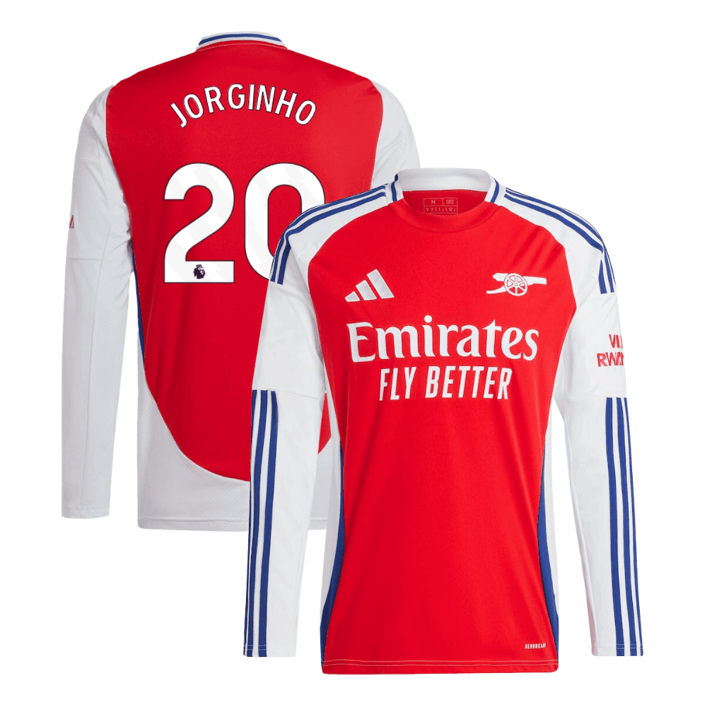 Jorginho 20 Arsenal 2024/25 Home Long Sleeve Men Jersey – Red
