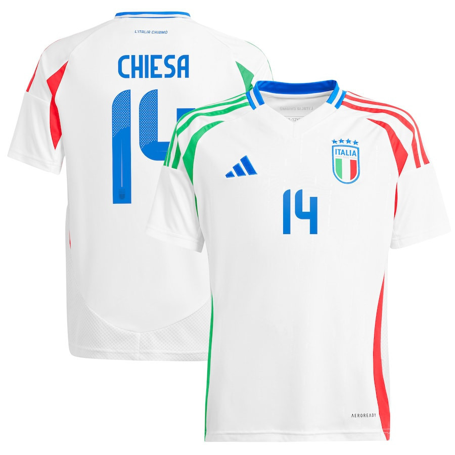 Federico Chiesa 14 Italy National Team 2024 Away YOUTH Jersey – White
