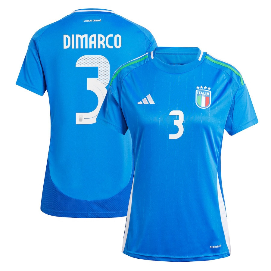 Federico Dimarco 3 Italy National Team 2024 Home Women Jersey – Blue
