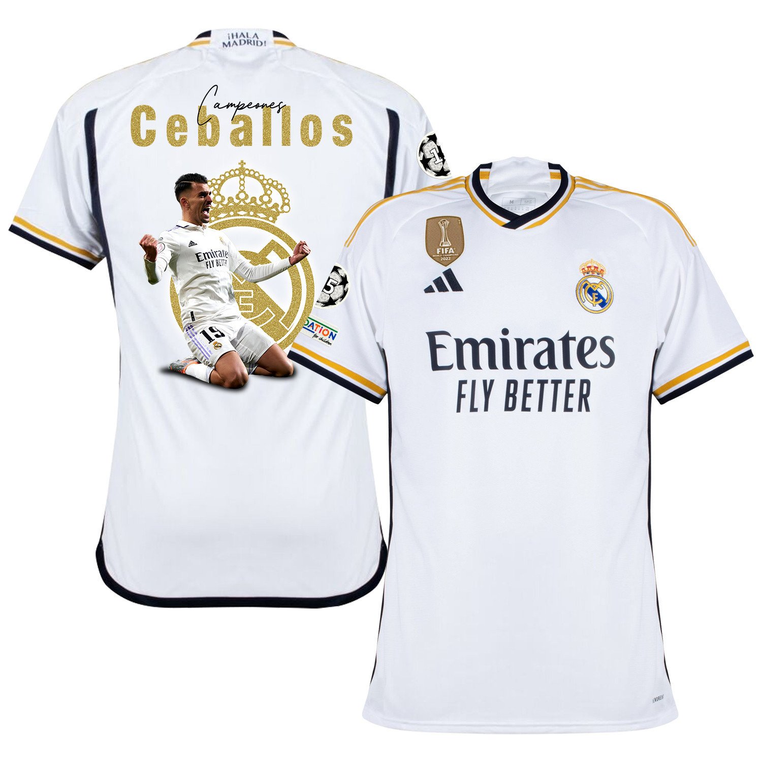 Dani Ceballos 19 Real Madrid Home Jersey 2023/24 – Men – UEFA Patch