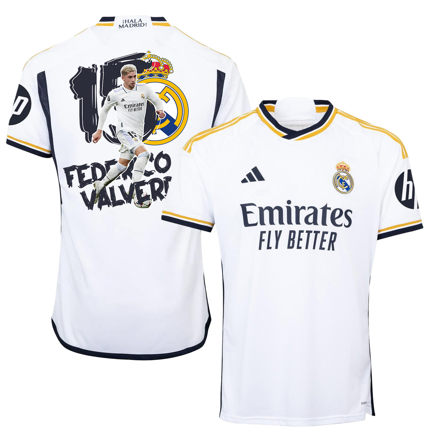 Federico Valverde 15 Real Madrid Fan Art 2023/24 Home Jersey – Men