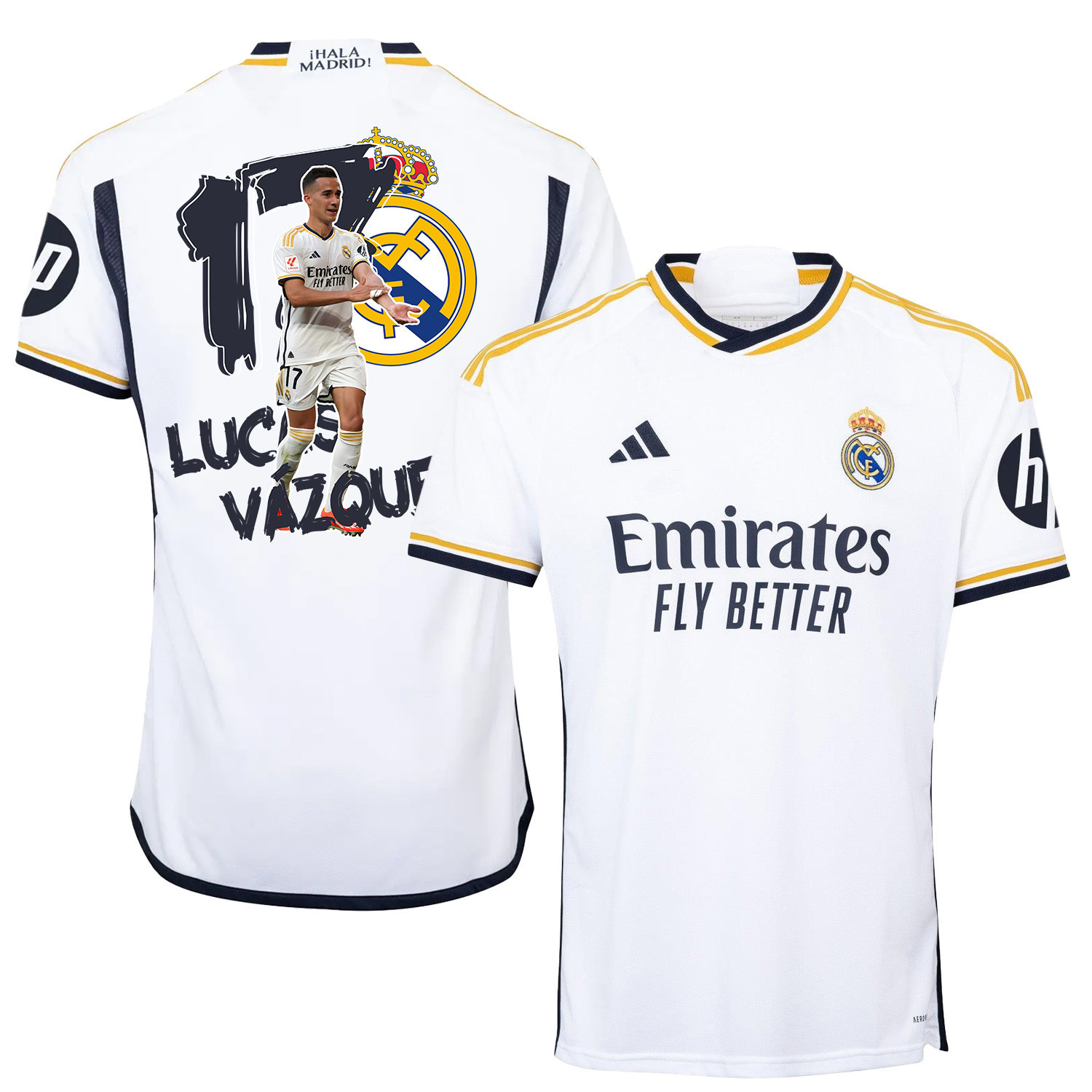 Lucas Vzquez 17 Real Madrid Fan Art 2023/24 Home Jersey – Men