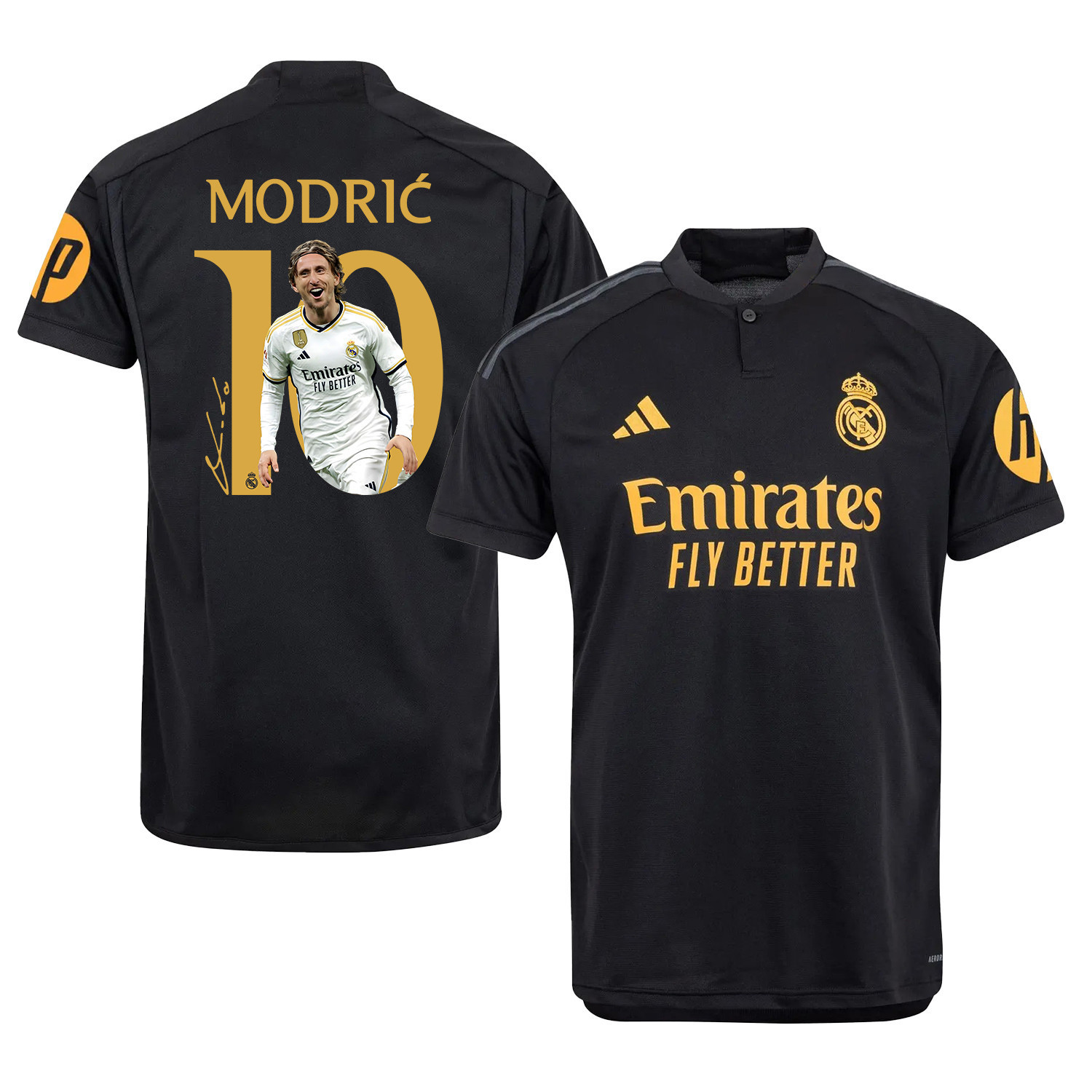 Luka Modric 10 Real Madrid Third Jersey Black 2023/24 – LA LIGA Patch