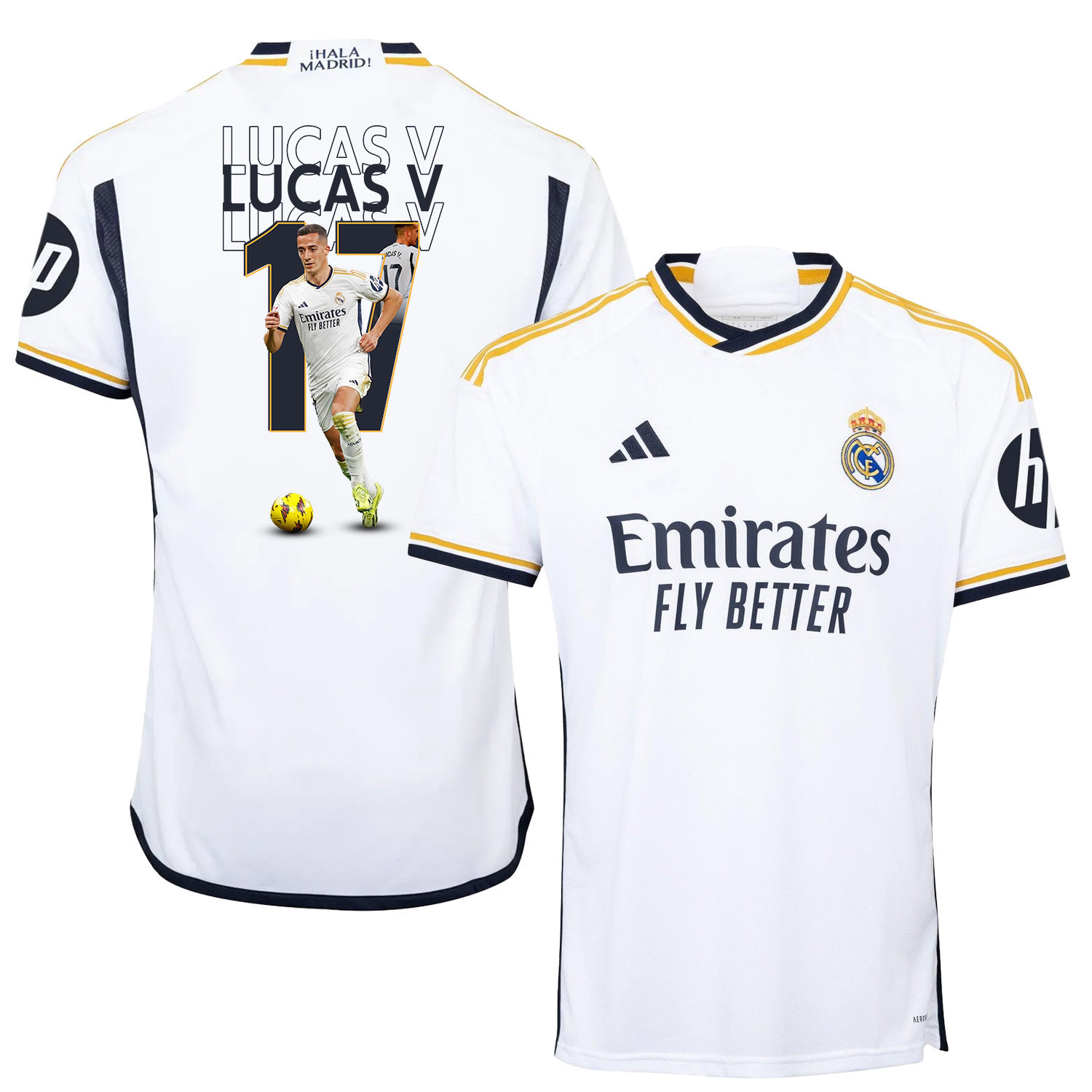 Lucas Vazquez 17 Real Madrid Home Jersey White Fan Art