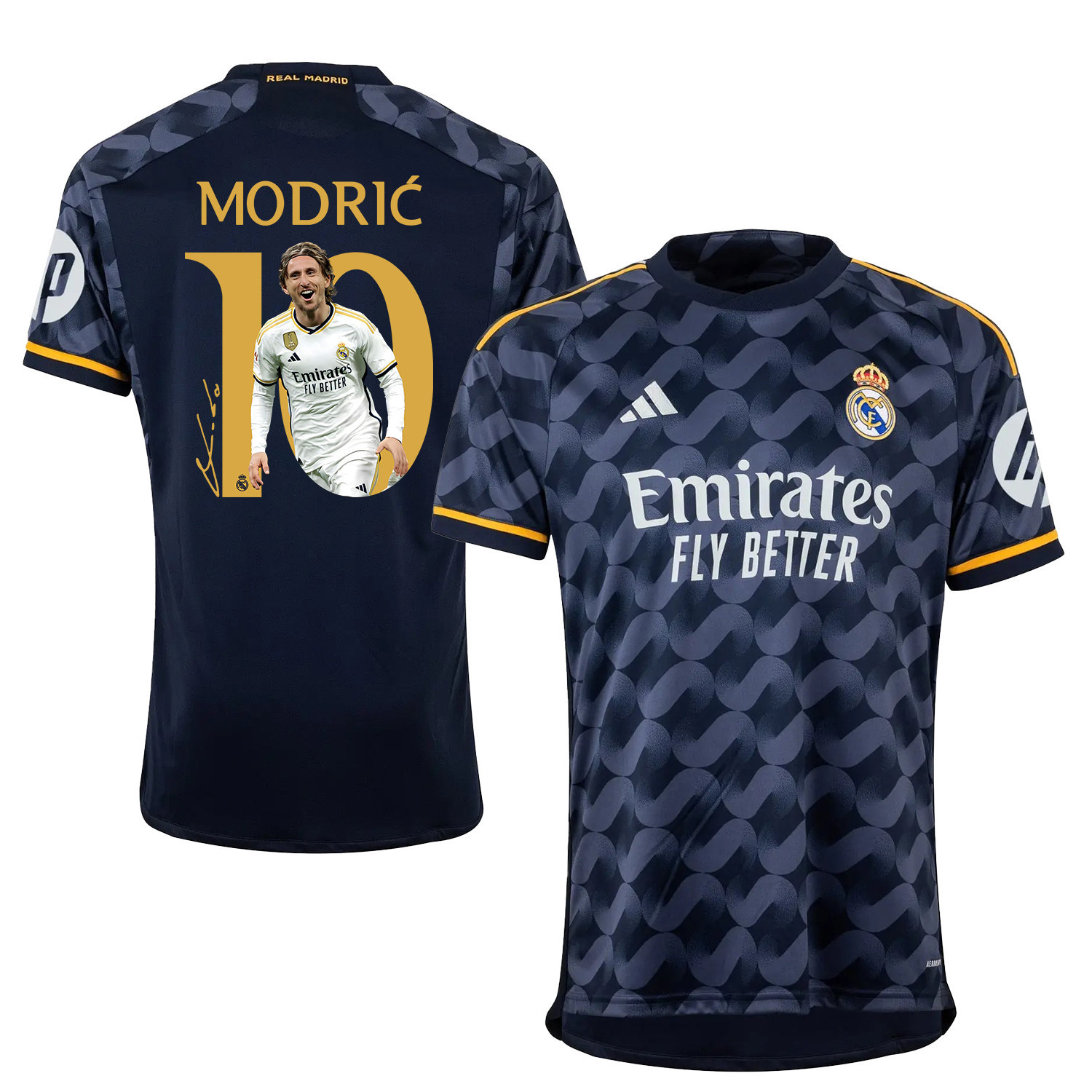 Luka Modric 10 Real Madrid Away Jersey Navy Blue 2023/24 – Signed Design