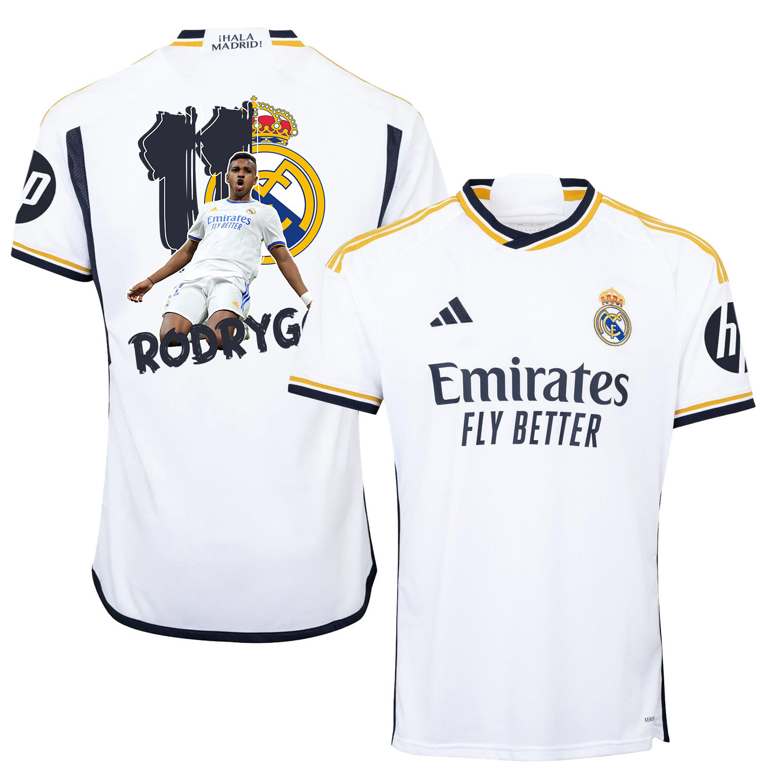 Rodrygo 11 Real Madrid Fan Art 2023/24 Home Jersey – Men