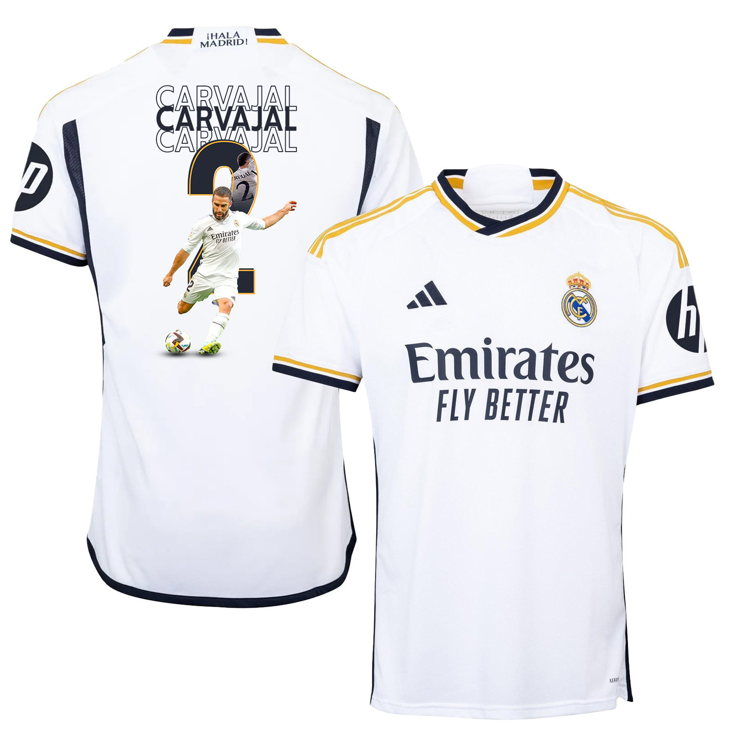 Dani Carvajal 2 Real Madrid Home Jersey White Fan Art