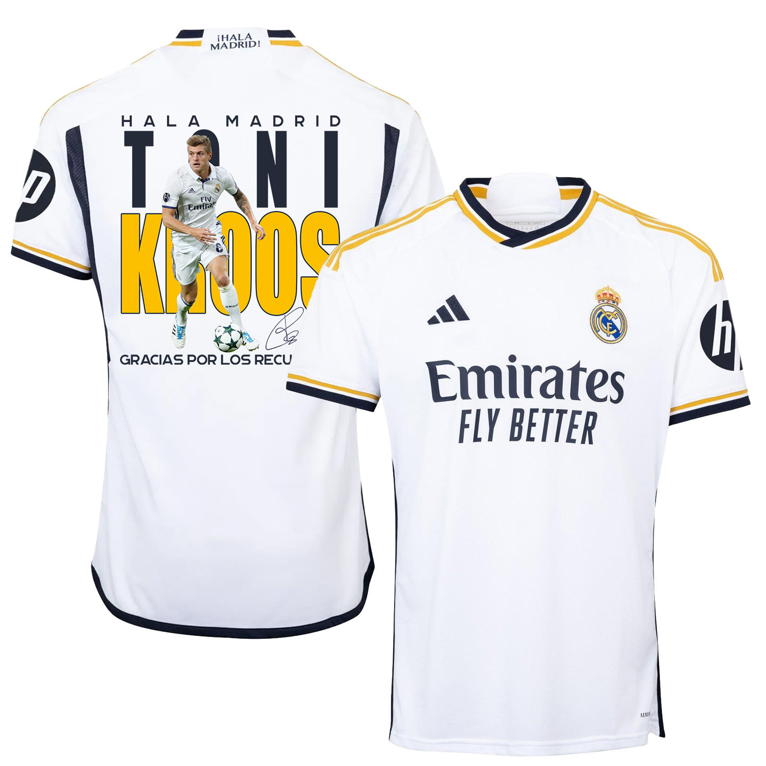 Toni Kroos 8 Real Madrid Home Jersey White Thank You For The Memories – Signed Design
